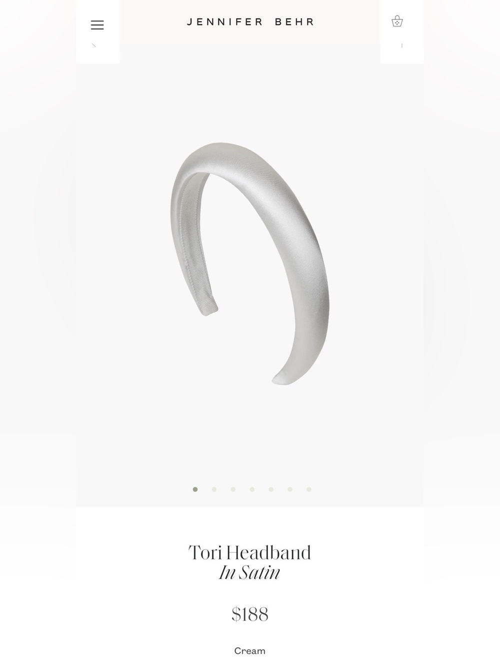 Jennifer Behr Tori Headband in cream